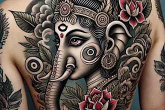 create any design in traditional tattoo or old school style