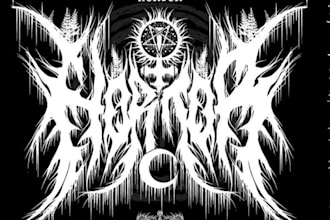 create death metal, black metal, and brutal death metal logo