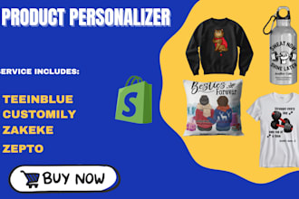 do customily  teeinblue, zakeke printify for shopify print on demand store