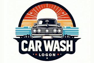 create auto detailing and car wash logo