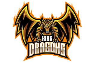 design high quality dragon king mascot logo with express delivery