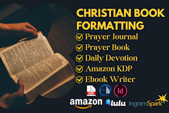 design, format christian devotional ebook, prayer canva book journal amazon KDP