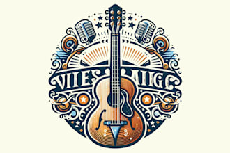 make an amazing guitar logo design