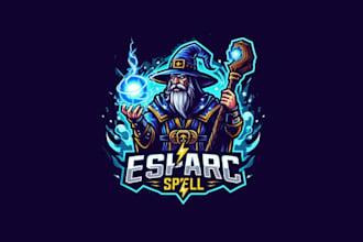 design high quality wizard spell mascot logo with express delivery