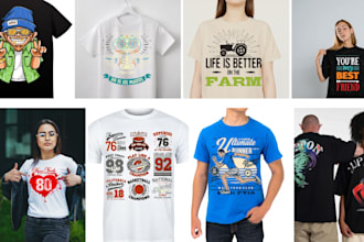 design trendy vintage and modern t shirt designs for your business
