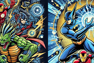 make a dc or marvel style comic book superhero character