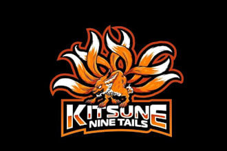 design high quality japanese kitsune mascot logo with unlimited revision