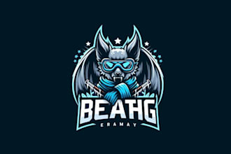 design high quality ice bat red mascot logo with fastest delivery