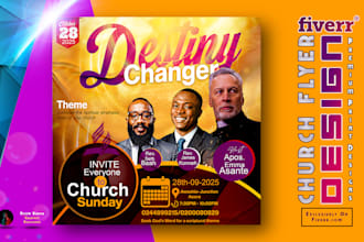 make church flyer design, event flyer design, postcard etc