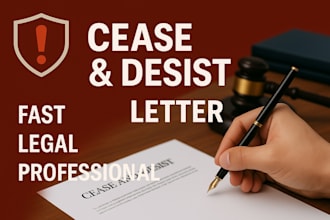 draft a cease and desist letter for harassment, infringement, or defamation