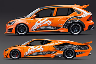 draw car wrap design, vehicle wrap design art for you