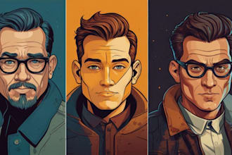 create flat vector illustration or cartoon character