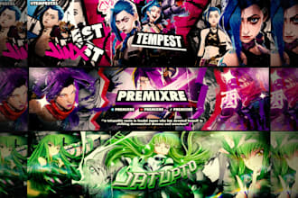 design an amazing gaming youtube banner, twitch, kick