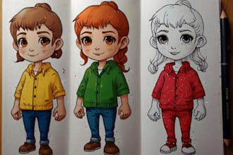 create simple character doodle art