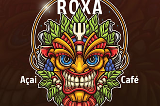 design awesome character cafe logo