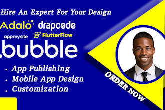 create mobile app design develop app on adalo flutterflow bubble io appmysite