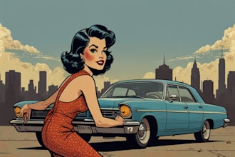 draw a retro vintage comic illustration