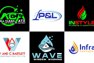 design modern plumbing heating air conditioning hvac logo