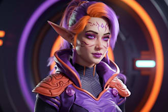 create high quality 2d character art, fantasy art, sci fi art, and concept art