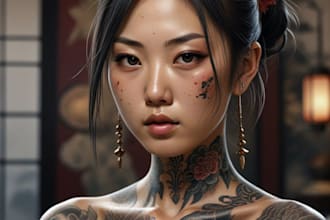 draw amazing japanese oriental tattoo