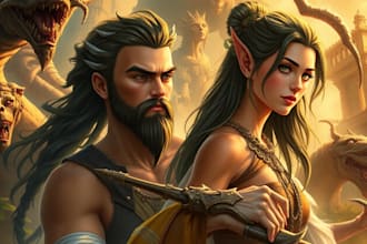 create fantasy character game concept for game or book