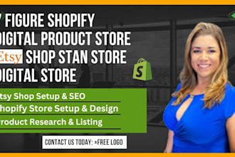 setup 7 figure shopify digital product store etsy shop stan store digital store