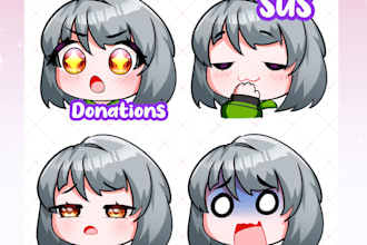 create super cute custom twitch emotes or sub badges