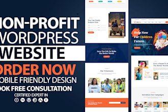 create wordpress non profit website, charity, ngo, nonprofit