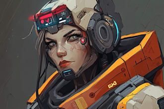 make a sci fi character and sci fi art