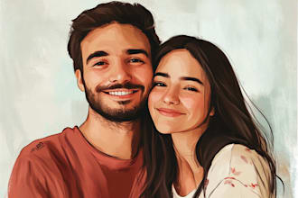 make couple portrait illustration