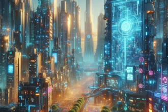 create a sci fi, cyberpunk, or futuristic city