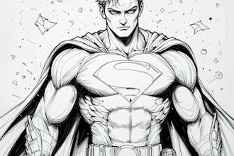 create an amazing superhero caricature character