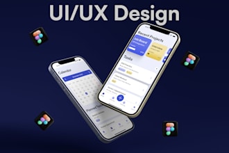 do mobile app UI UX design with interactable prototype using figma