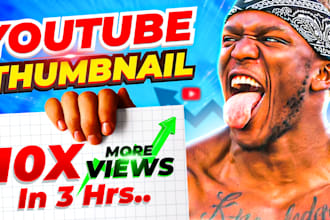 design the amazing eye catchy attractive clickbait youtube thumbnails in 3 hour