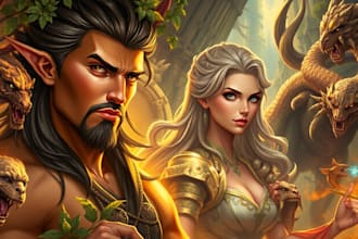 draw dnd, fantasy character, dnd party, and concept art