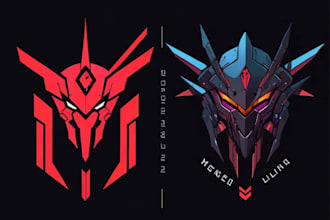 create an impressive futuristic cyberpunk logo