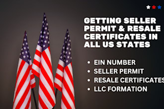 set up your llc, get seller permit and resale certificates in all US states