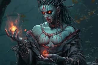 create scary character horror style perfect for cover book album youtube