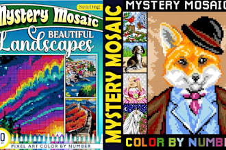 create mystery mosaic color by number pixel coloring book for adults on amazon
