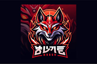 do unique japan kitsune mask mascot logo with free source file