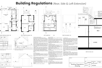 create UK building regulations drawings for house extensions