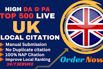do best 500 UK local citations and directory submission