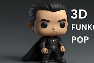 create a custom 3d funko pop vinyl figure bobblehead or chibi model for 3d print
