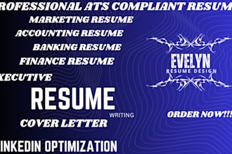 write sales resume, marketing, accounting, finance, banking, executive resume