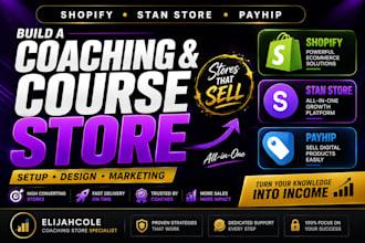 build your ebook, coaching and course store on shopify, stan store or payhip