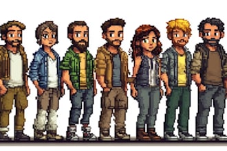 design a 2d pixel art pixel game art pixel art animation for you