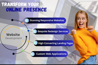 create custom website, static, dynamic web app landing pages