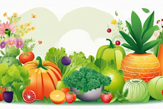 draw realistic vegetables, fruits, flowers and botanical plants