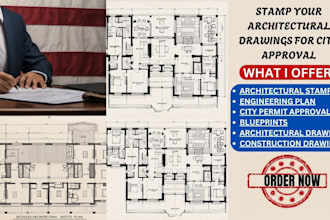 stamp your architectural drawings and building plans for city permit approval