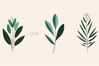 create an elegant hand drawn botanical boho logo design